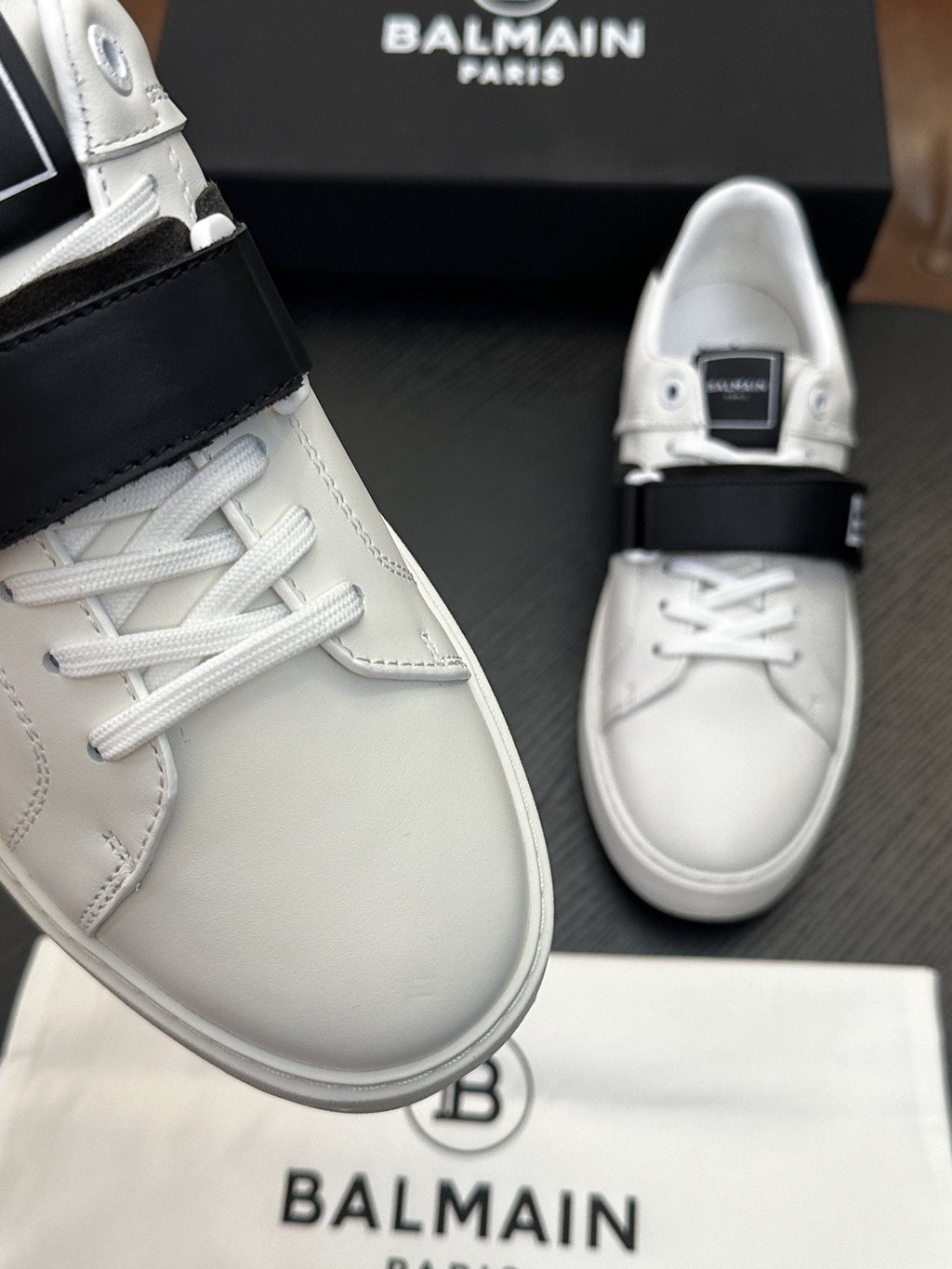 Balmain B-Skate Strap Sneakers — detail