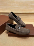 Ferragamo Taupe Bit Loafers — hero