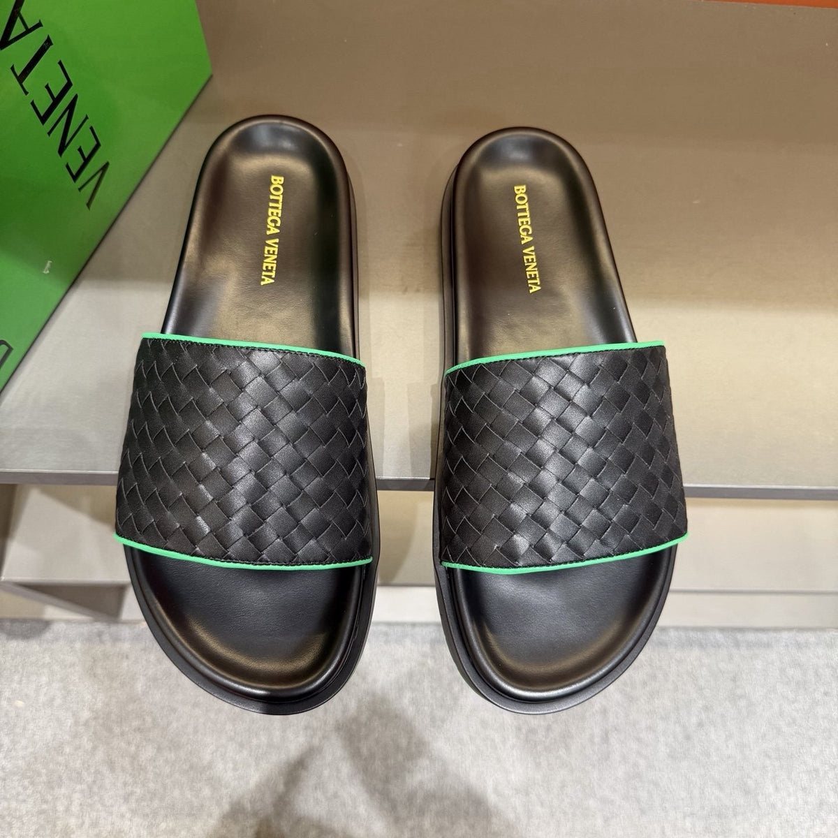 Bottega Veneta Woven Strap Slide Sandals — hero