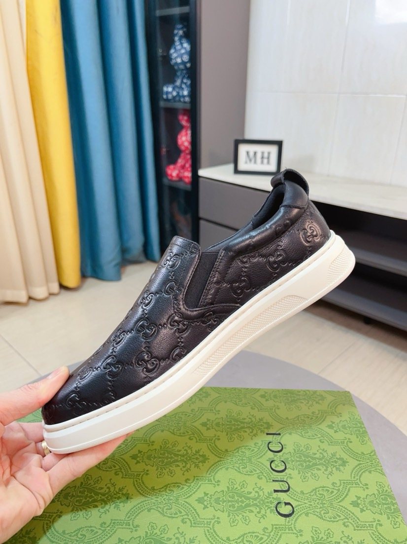 Gucci Embossed Slip-On Sneakers — side
