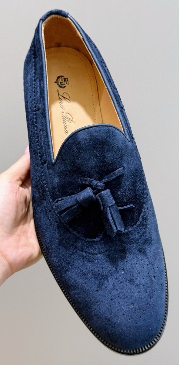 Loro Piana Suede Tassel Loafers — front