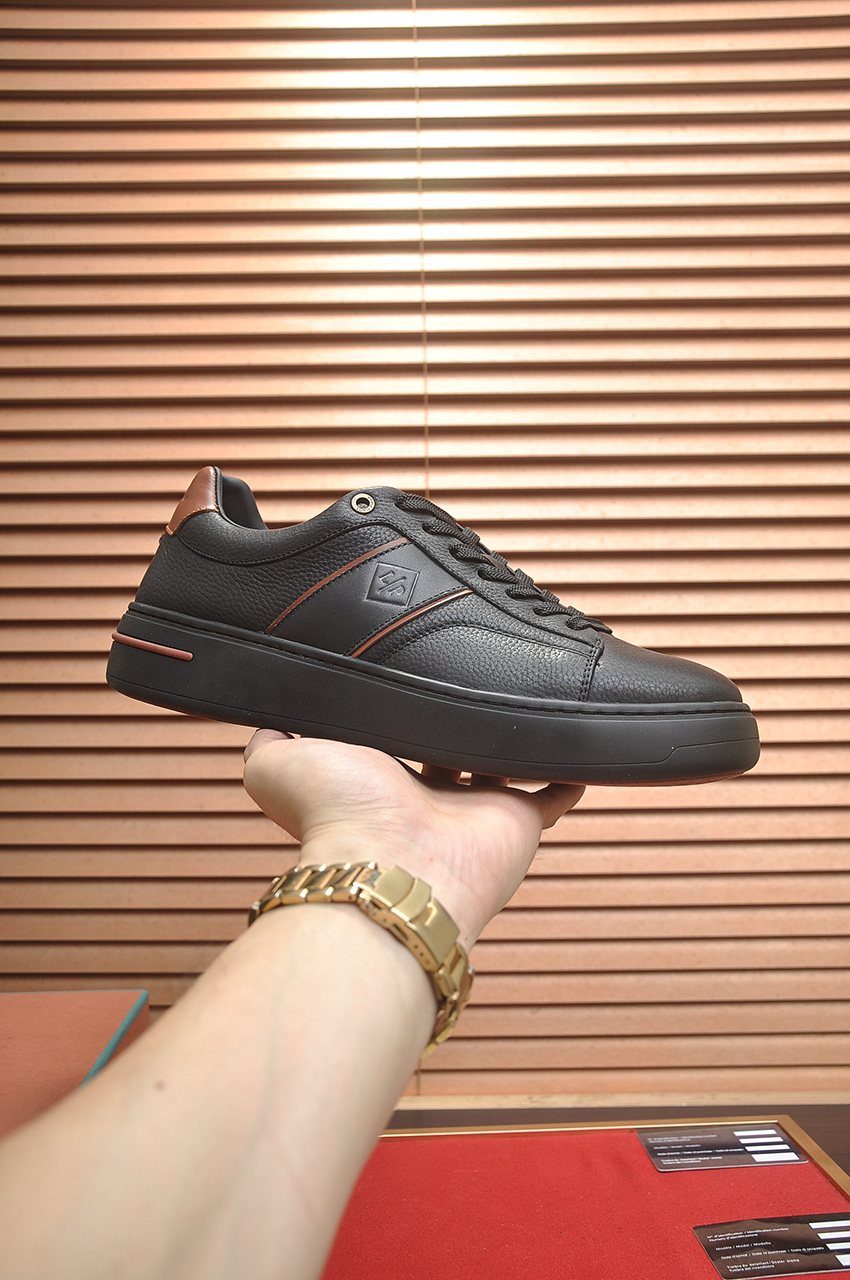 Loro Piana Textured Low-Top Sneakers — side