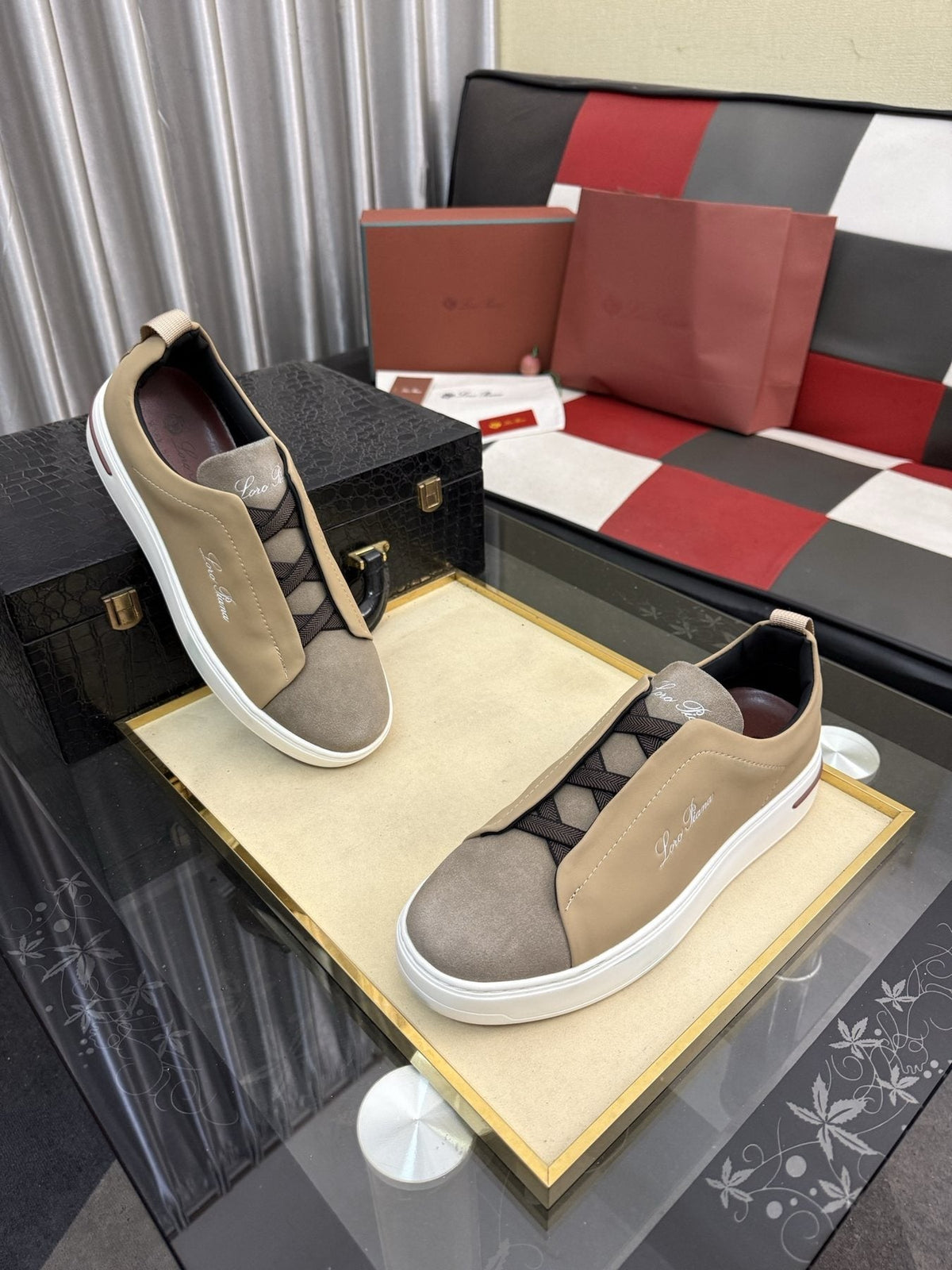 Loro Piana Side-Logo Slip-On Sneakers — model