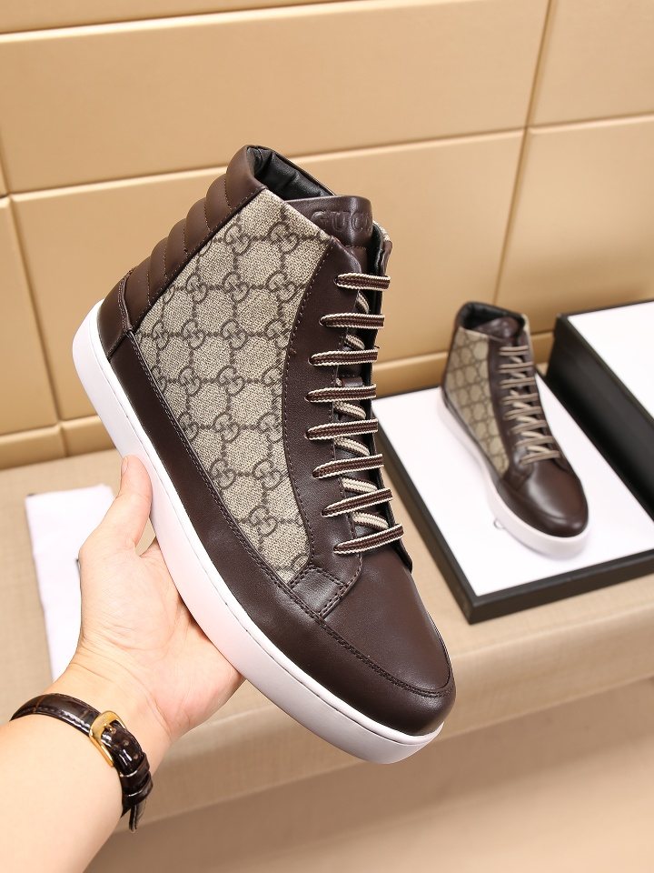 Gucci GG-Pattern High-Top Sneakers — model