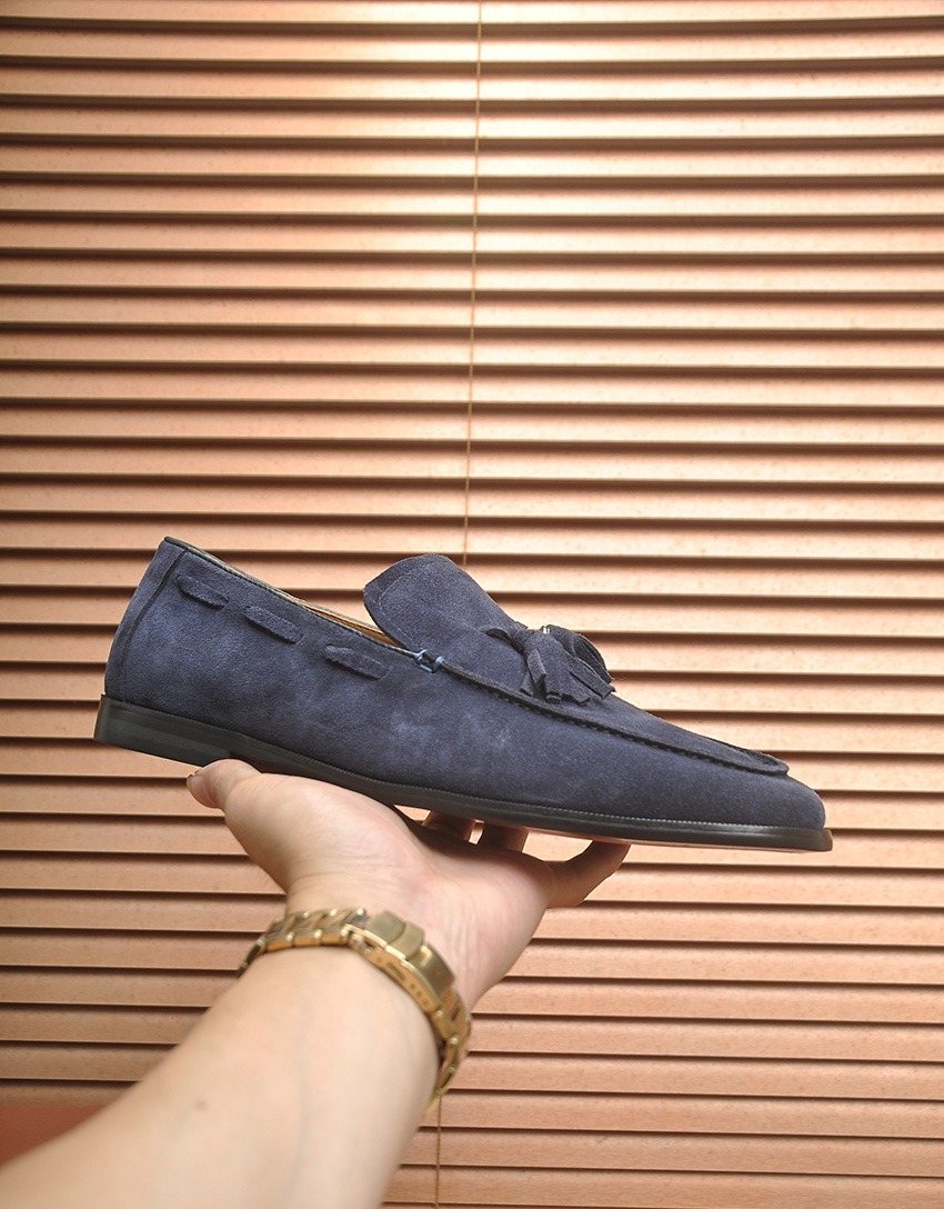 Loro Piana Suede Tassel Loafers — front