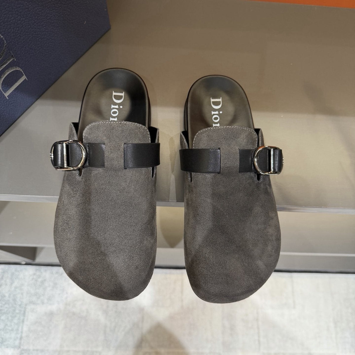Dior Buckle-Strap Mule Sandals — front