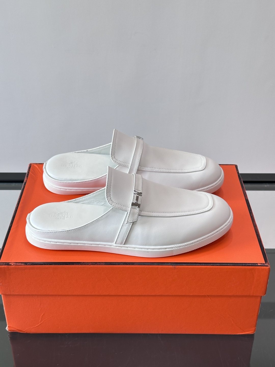 Hermès H-Accent Slip-On Mules — front