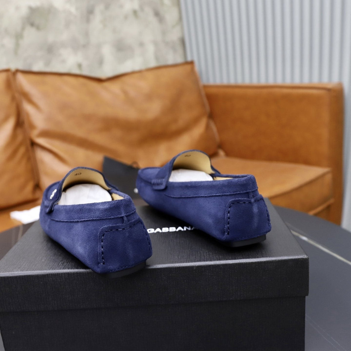 Dolce & Gabbana Men's Leather Penny Loafers — back