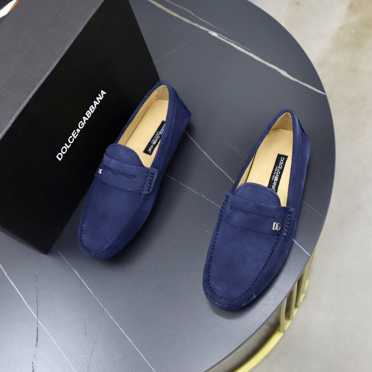 Dolce & Gabbana Men's Leather Penny Loafers — front