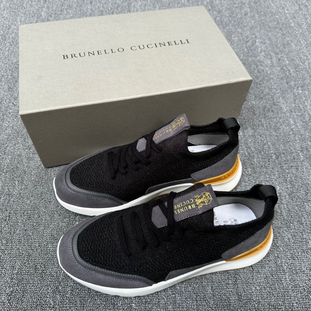 Brunello Cucinelli Knit Low-Top Sneakers — front