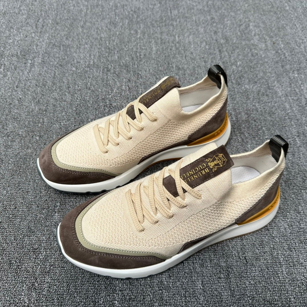 Brunello Cucinelli Knit Low-Top Sneakers — front