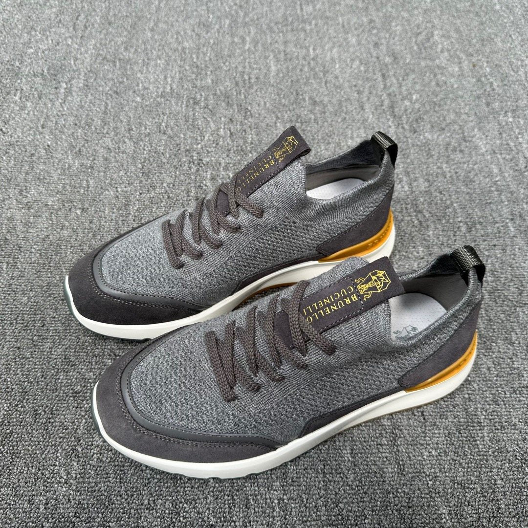 Brunello Cucinelli Knit Low-Top Sneakers — front