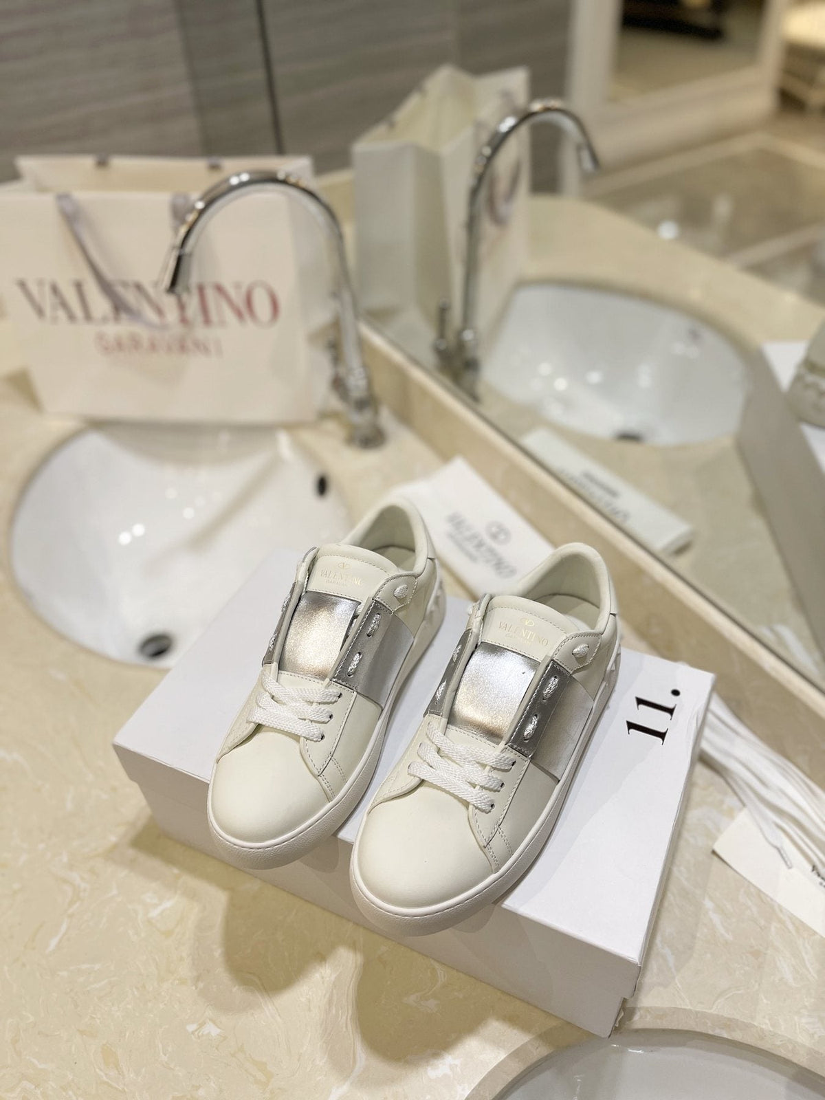 Valentino Studded Low-Top Sneakers — side