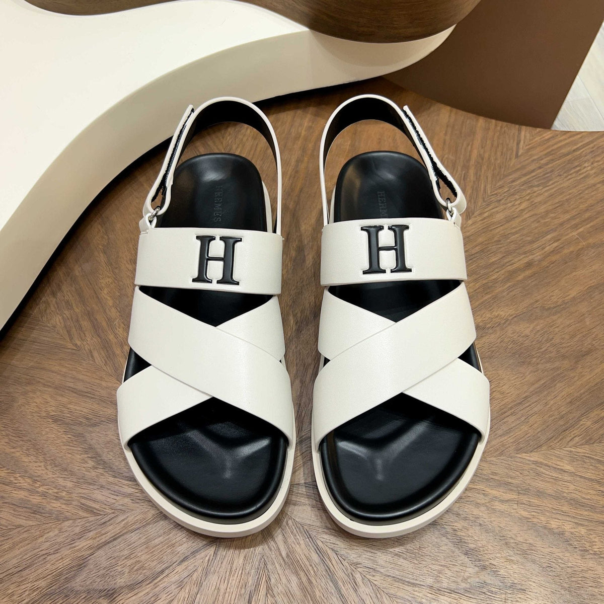 Hermès Cross-Strap Slingback Sandals — front