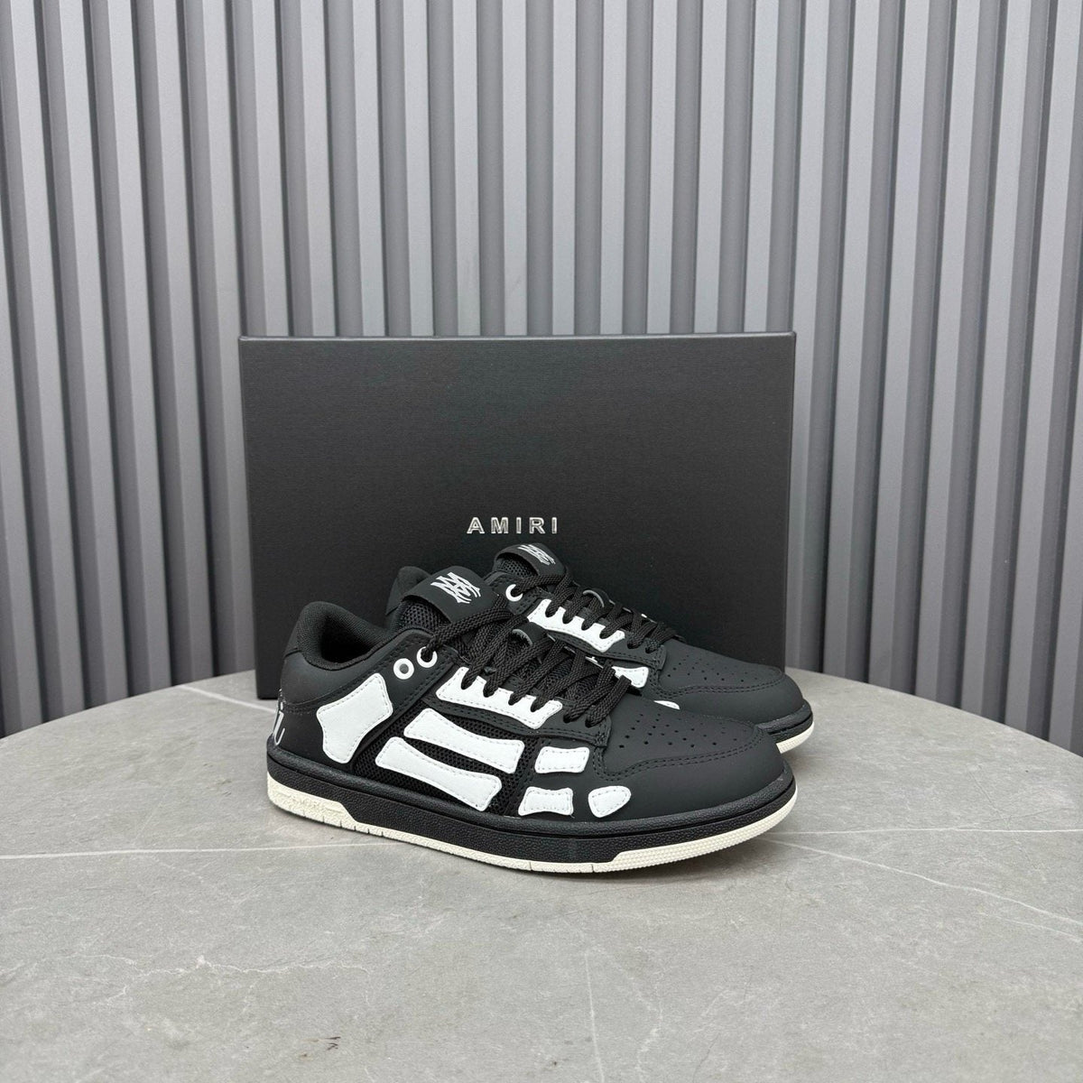 AMIRI Mint Green Paneled Low-Top Sneakers — front