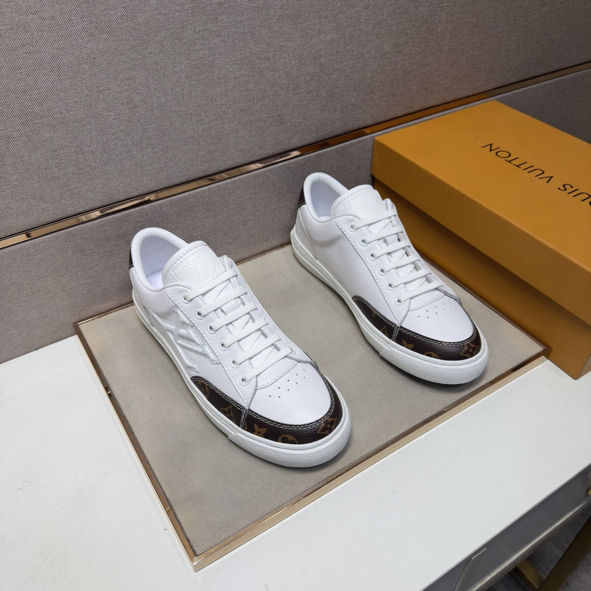 Louis Vuitton Monogram Accent Low-Top Sneakers — front