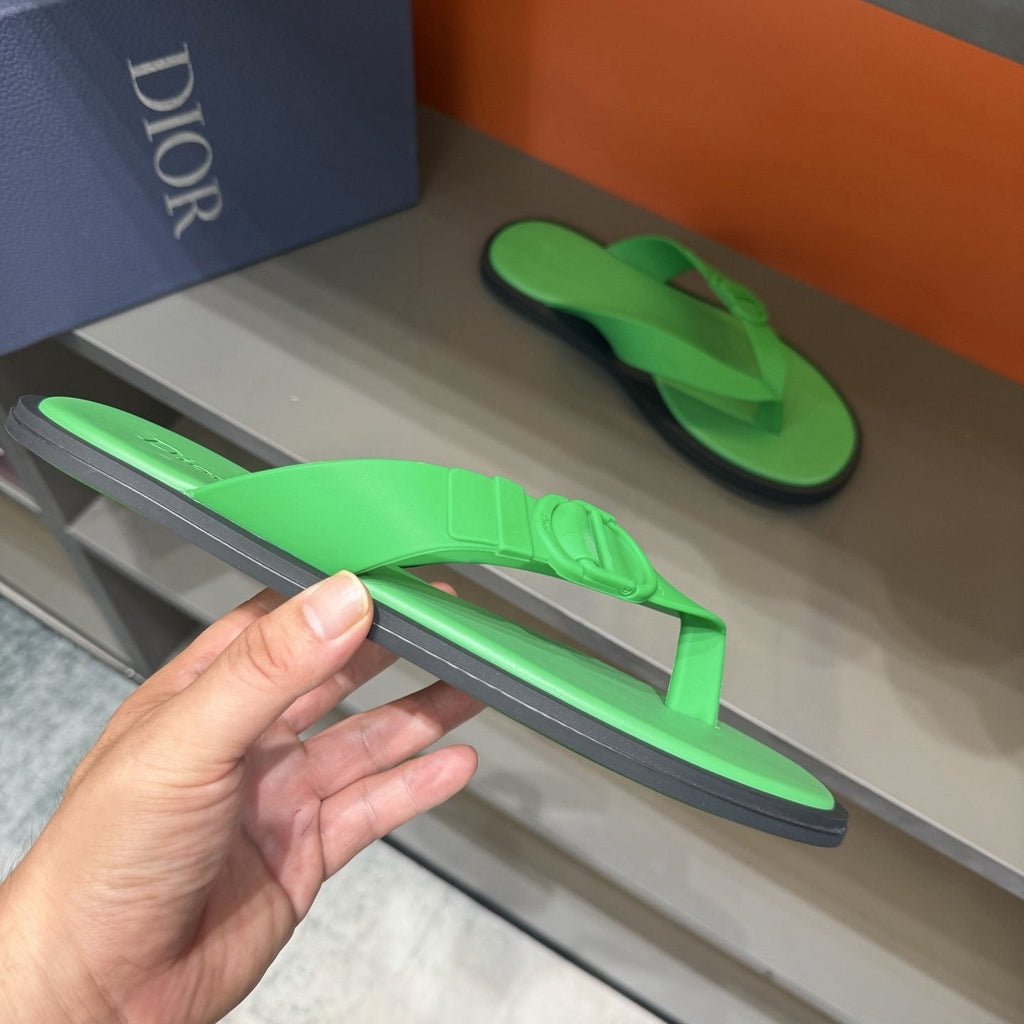 Dior Thong Sandals with Circular Strap Accent — side