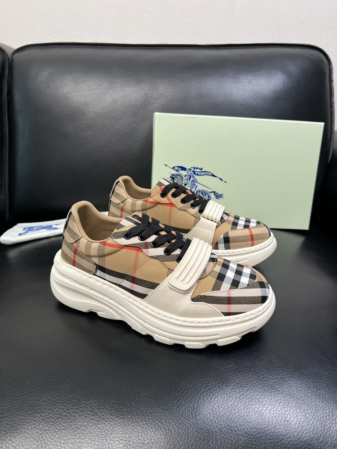 Burberry Check Low-Top Sneakers — hero