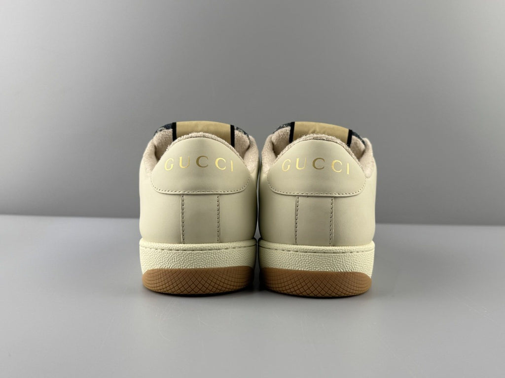 Gucci Cream Stripe Low-Top Sneakers — back