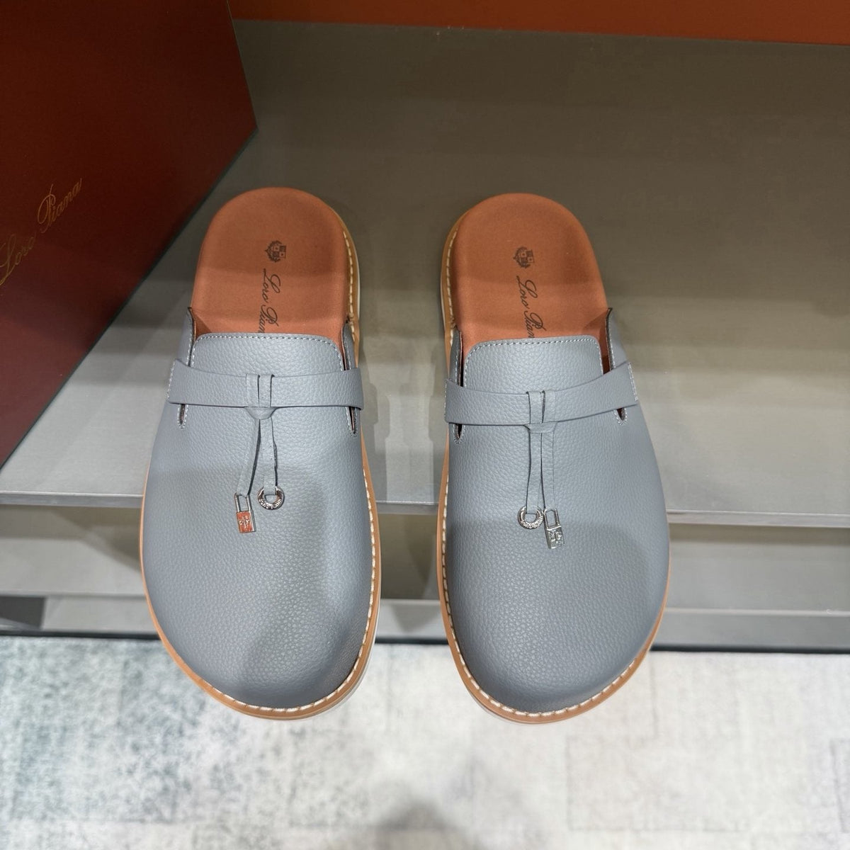 Textured Tassel Mule Loafers — front
