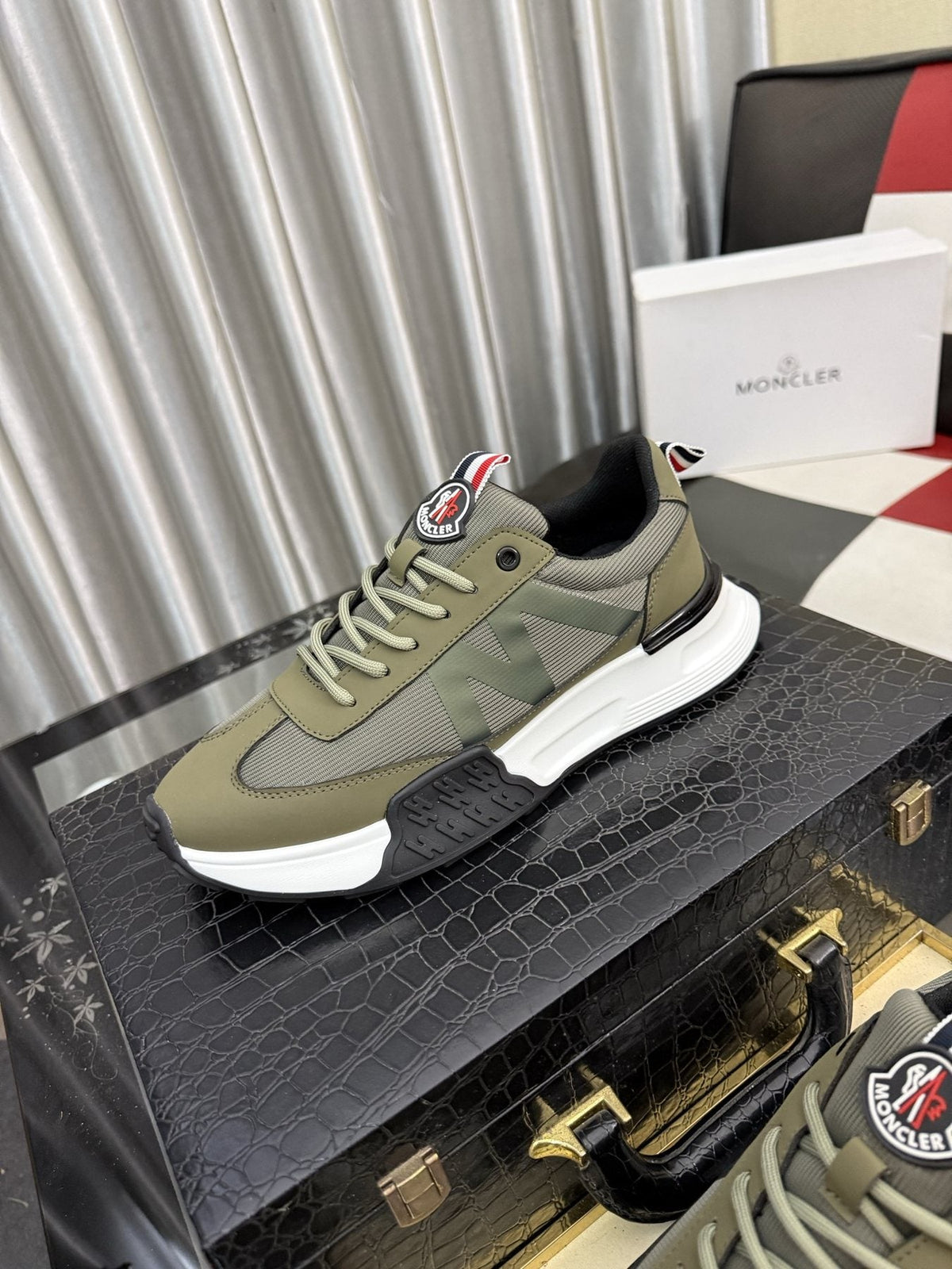 MONCLER Color-Block Low-Top Sneakers — front