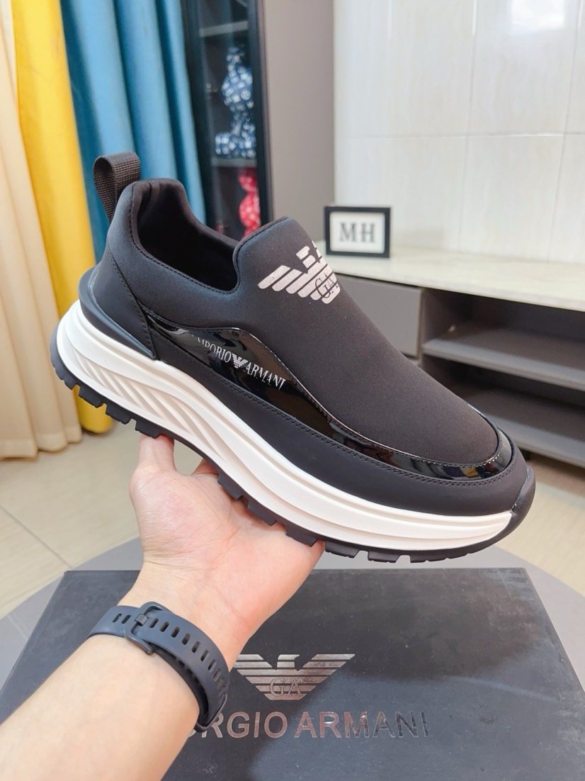 Armani Color-Block Slip-On Sneakers — model