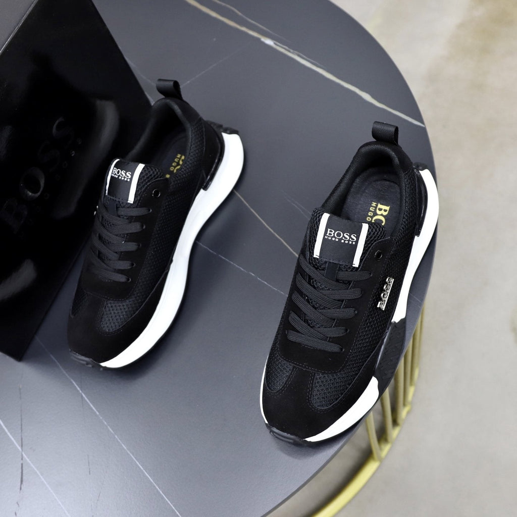 BOSS Knit-Panel Low-Top Sneakers — front