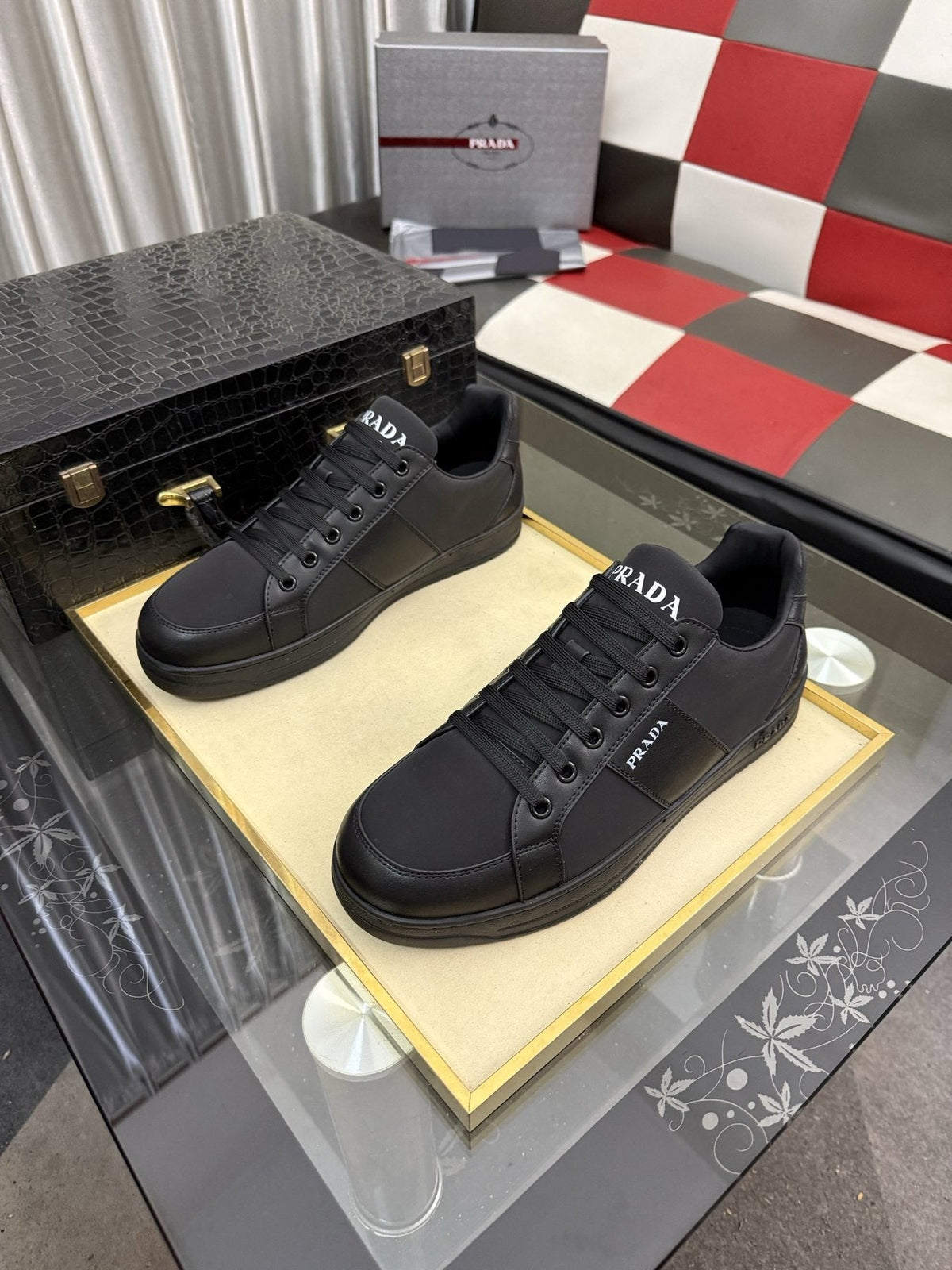 Prada Low-Top Lace-Up Sneakers — front