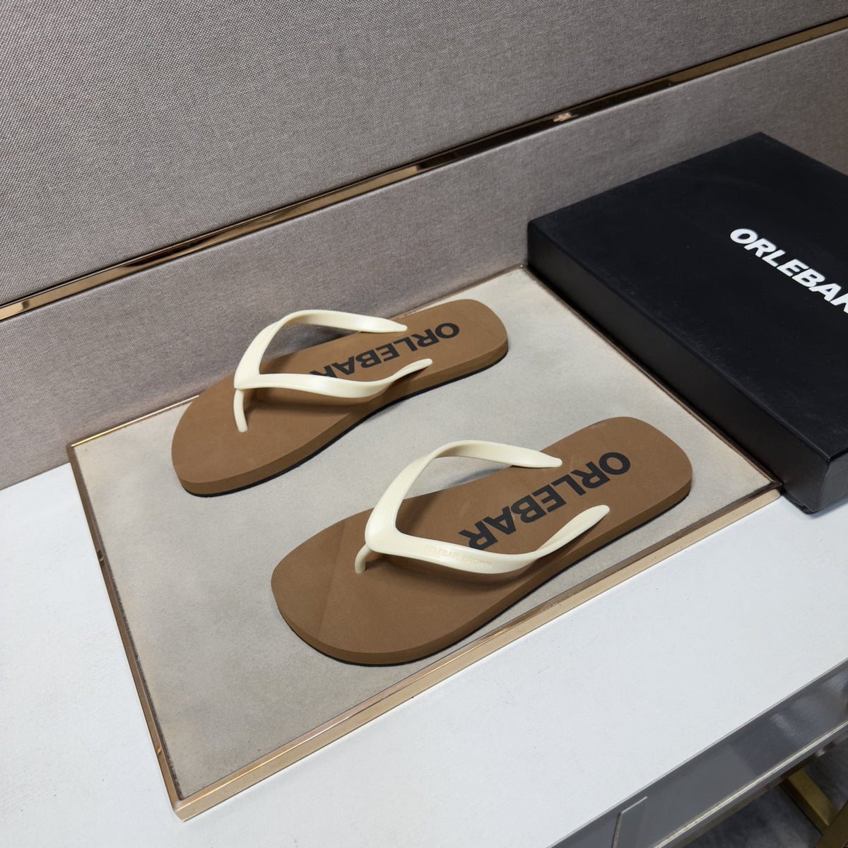 ORLEBAR Branded Strap Flip-Flops — front