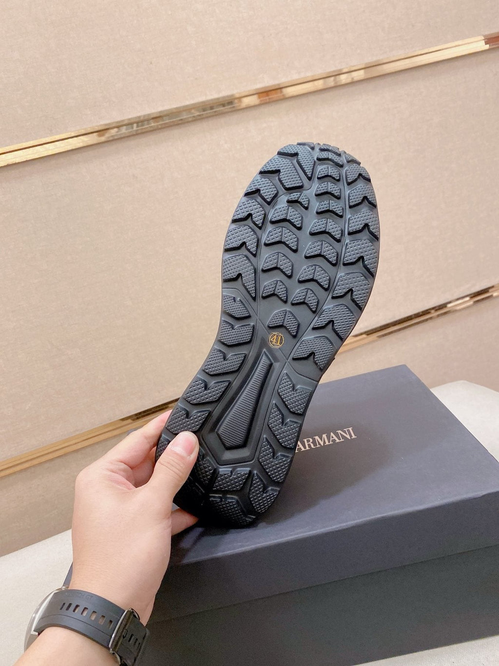 Emporio Armani Branded Strap Slip-On Sneakers — detail