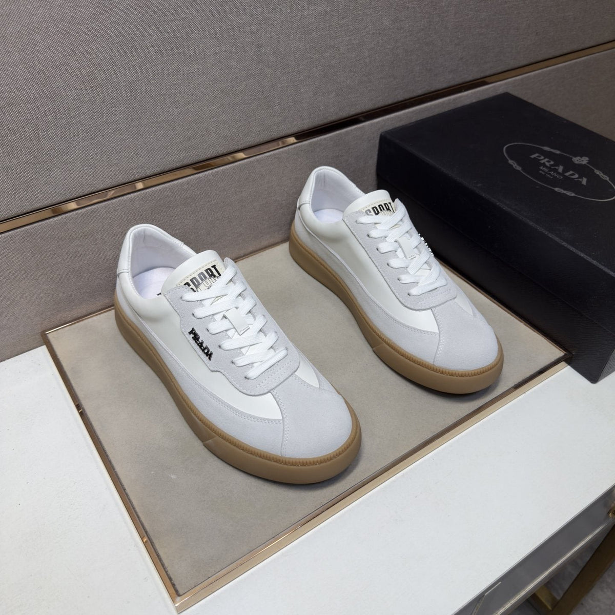 Prada Logo Low-Top Sneakers — front