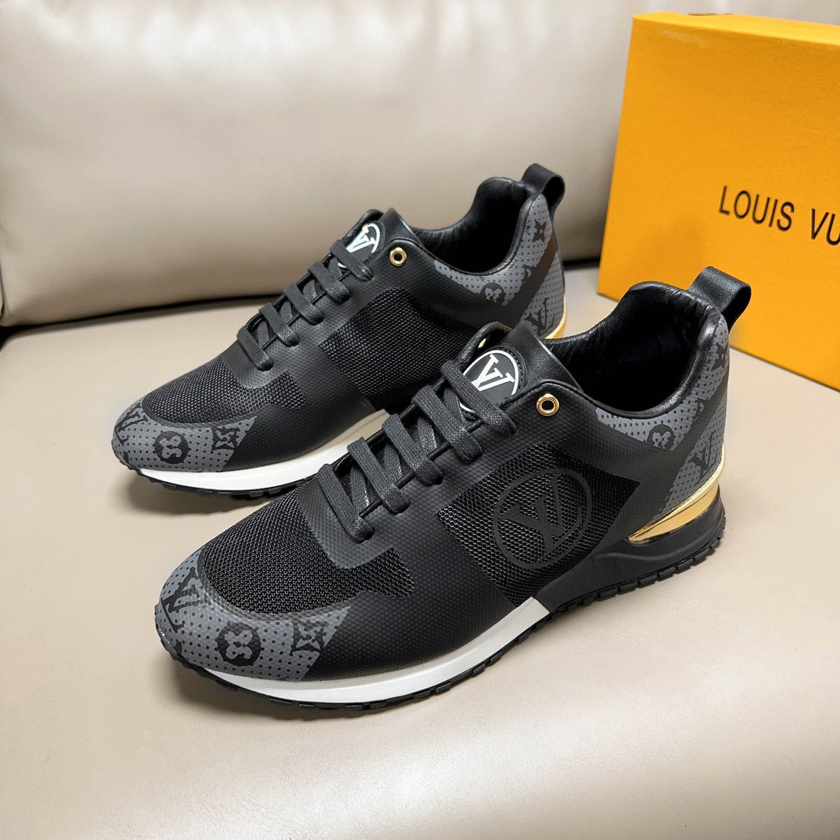 Louis Vuitton Patterned Panel Sneakers — front