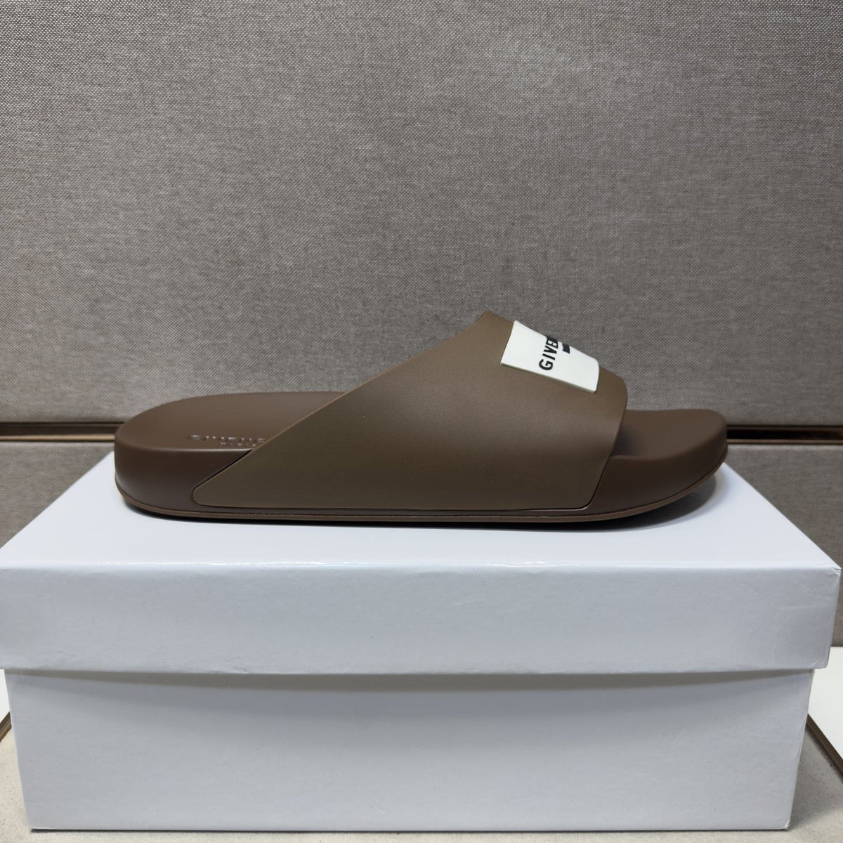 Givenchy Wordmark Patch Slide Sandals — side
