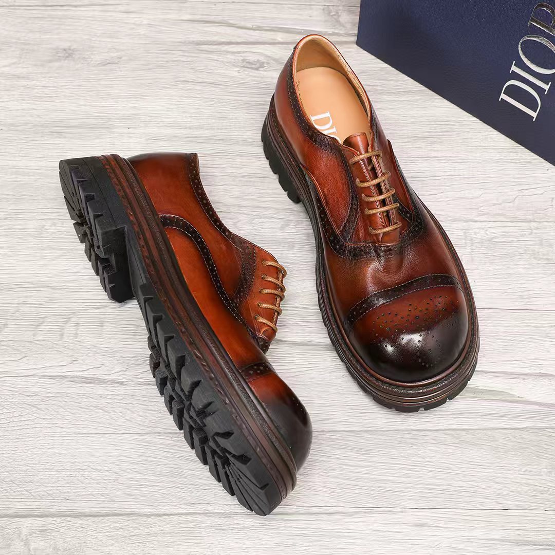 Dior Lace-Up Brogue Shoes — front