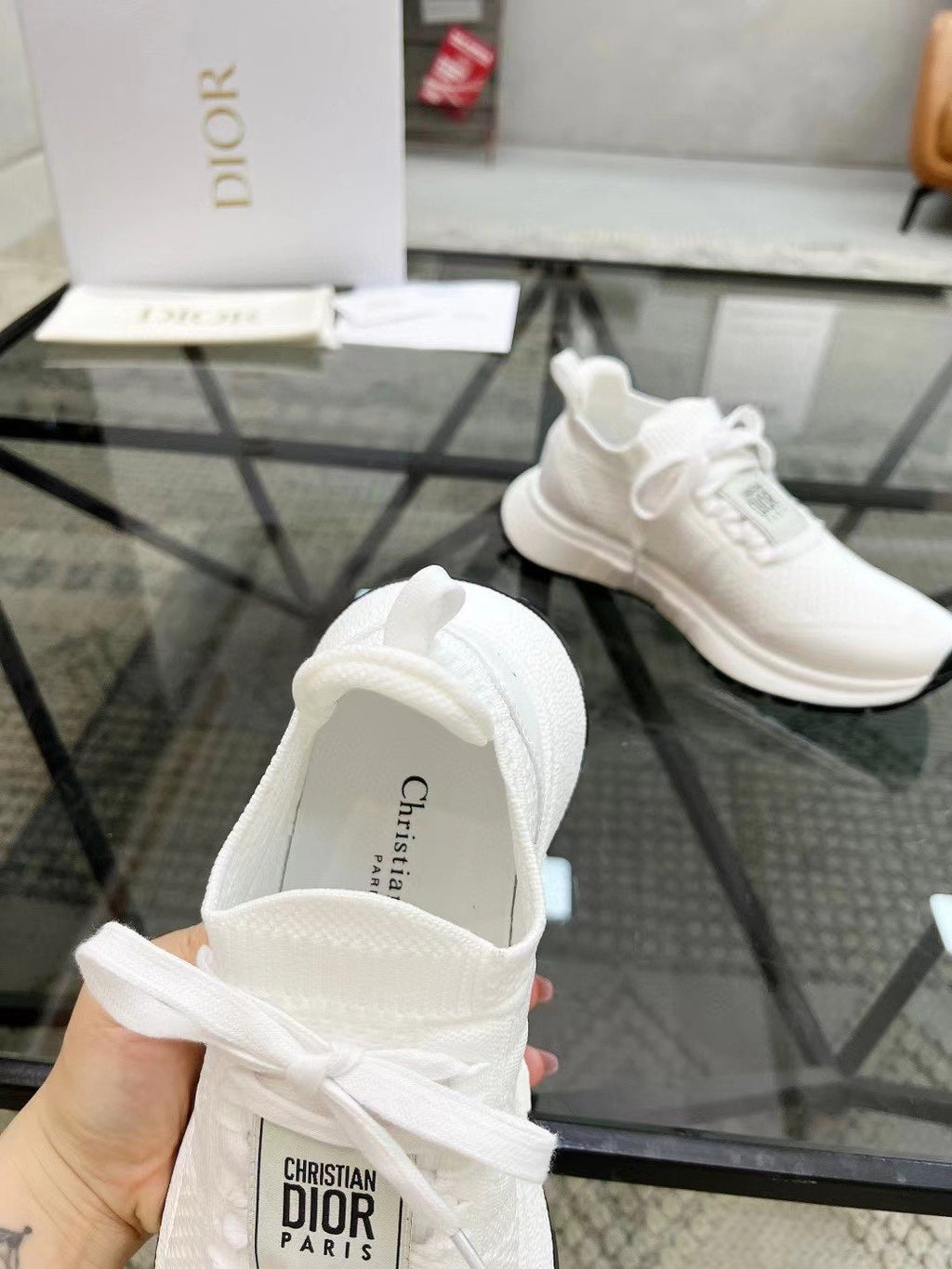 Dior Knit Low-Top Sneakers — detail