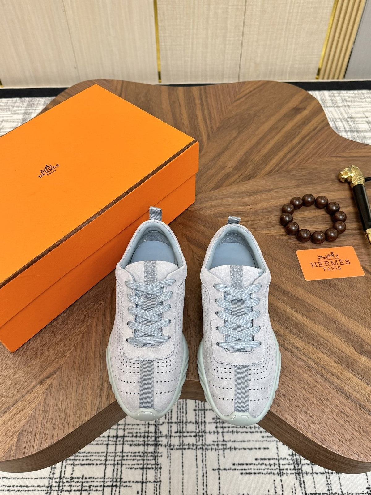 Hermès Perforated Low-Top Sneakers — front