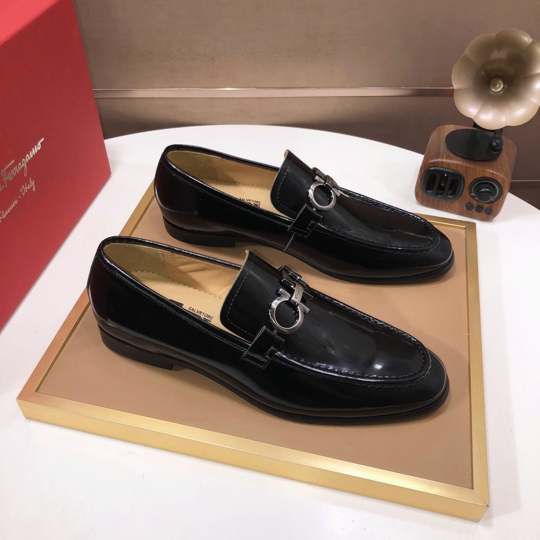 Ferragamo Metal Ring Loafers — side