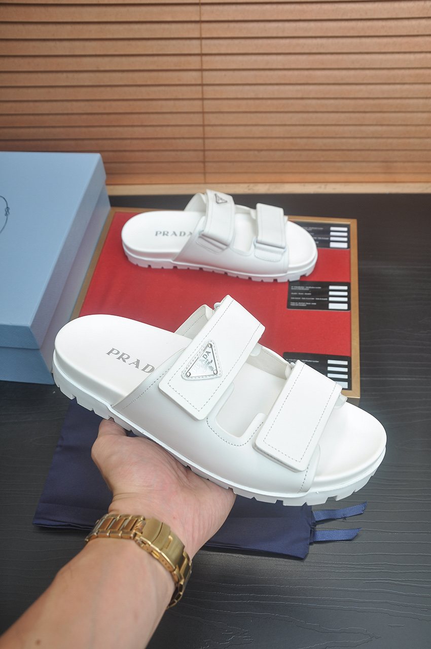 Prada Two-Strap Lug Sole Slide Sandals — model