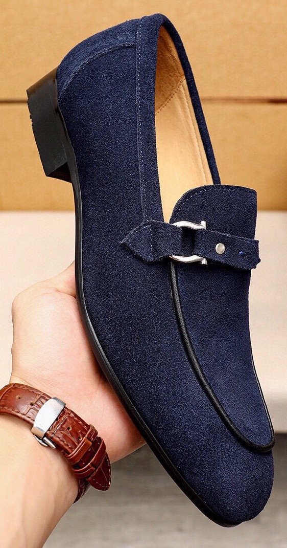 Ferragamo Metal-Accent Loafers — front