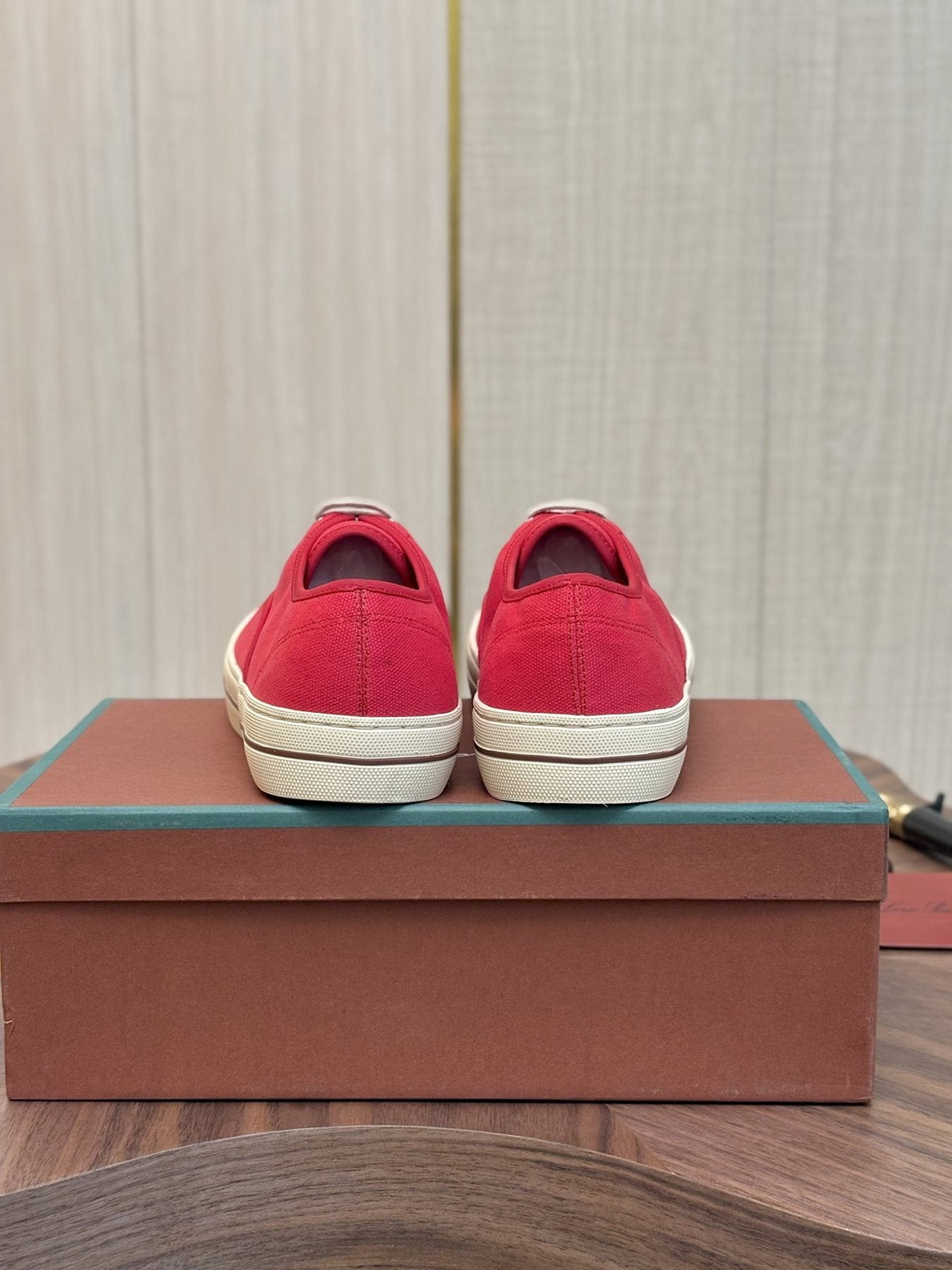 Loro Piana Low-Top Canvas Sneakers — back