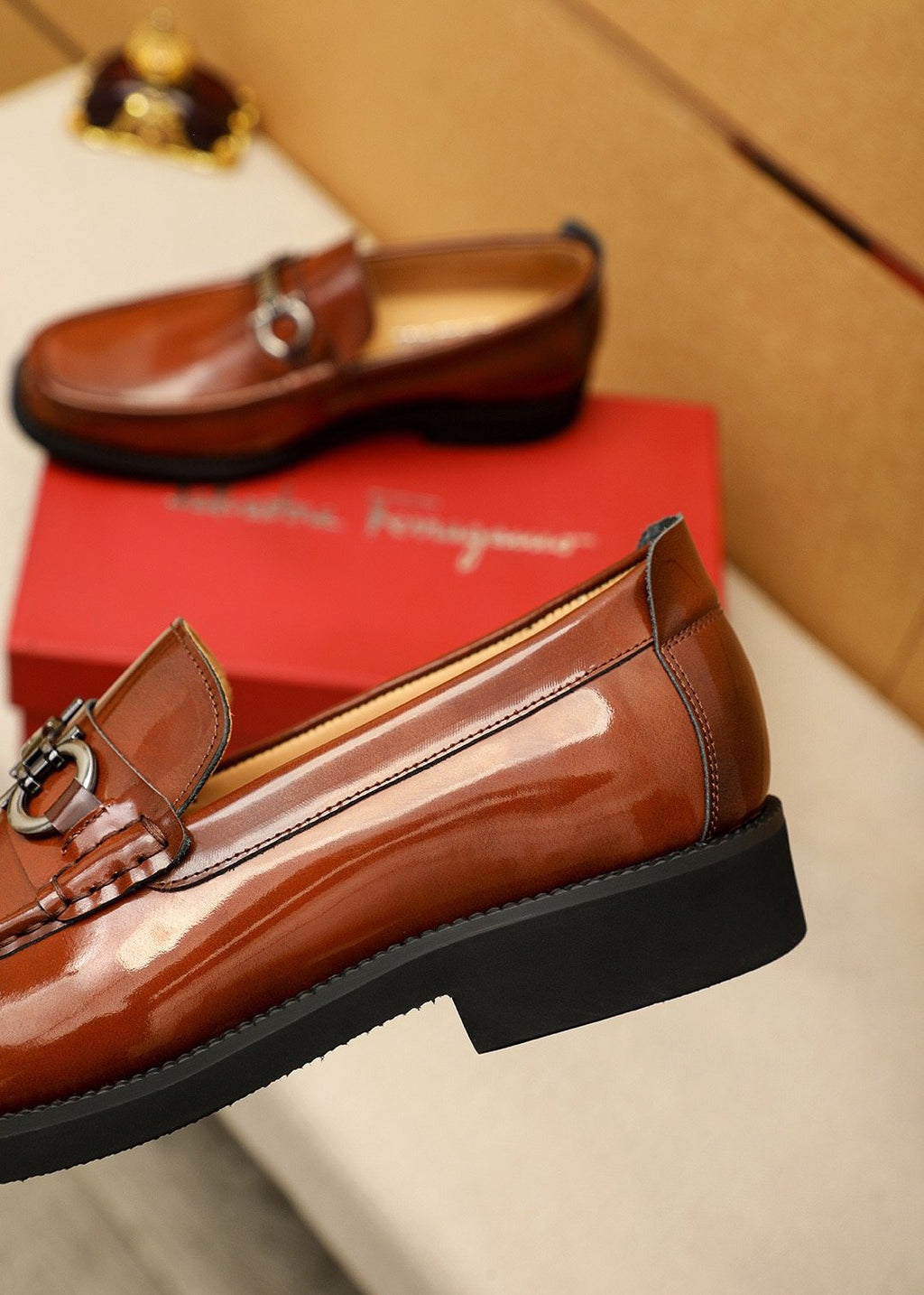 Ferragamo Leather Bit Loafers — detail