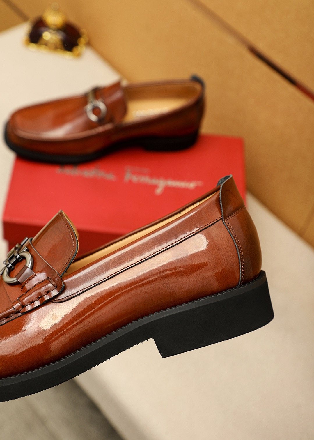 Ferragamo Leather Bit Loafers — detail