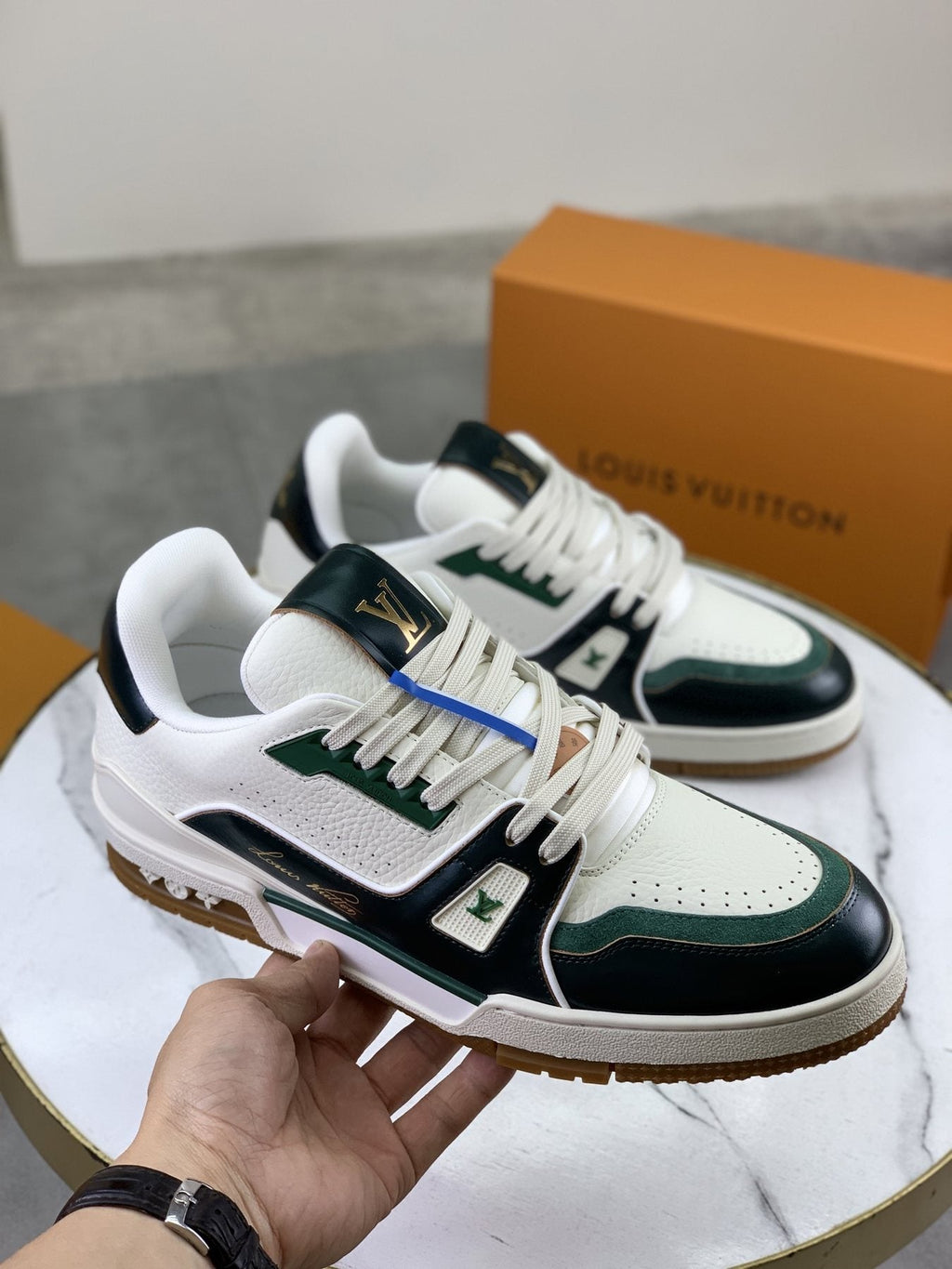 Louis Vuitton Panel-Trim Low-Top Sneakers — front
