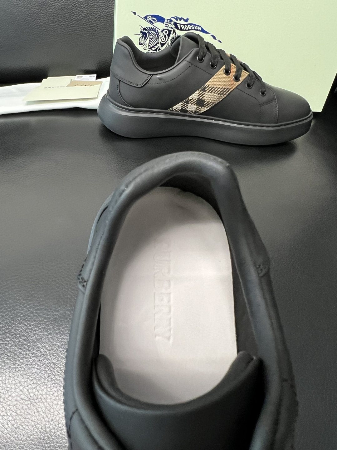 BURBERRY Check-Panel Low-Top Sneakers — back
