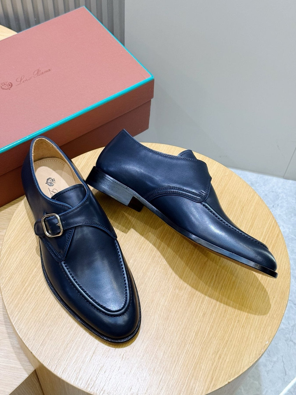 Loro Piana Suede Buckle Loafers — front