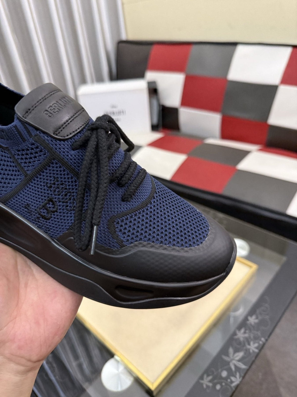 微商相册测试鞋子-Berluti Men's Mesh Low-Top Sneakers — front