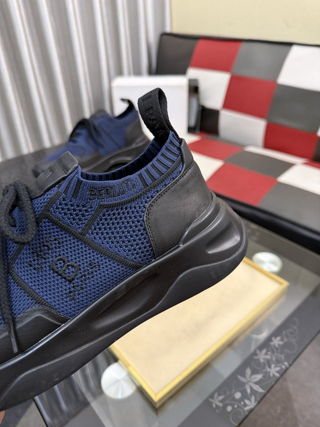 BERLUTI Mesh-Panel Lace-Up Sneakers — detail