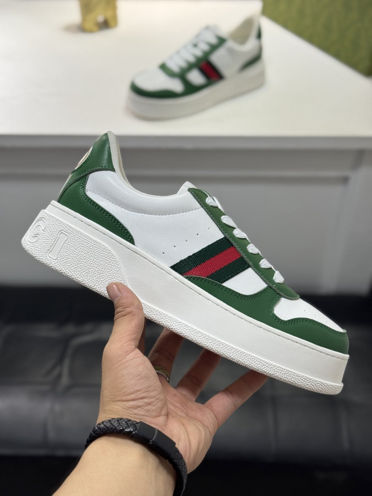 Gucci Web Stripe Low-Top Sneakers — side