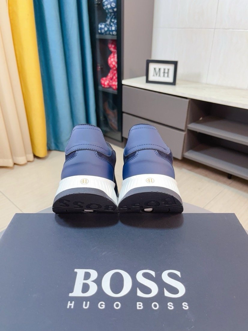 BOSS Olive Green Low-Top Sneakers — back