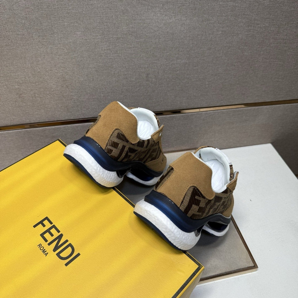 Fendi Monogram Panel Low-Top Sneakers — back